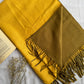 Reversible Woollen Pashmina- Mustard+Olive