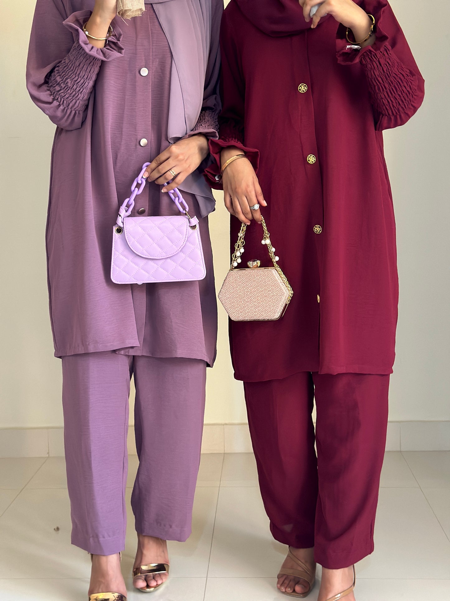 Modest Coord Set- Maroonish Mulberry