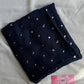 Pyramids Silver Foil Hijabs- Navy Blue