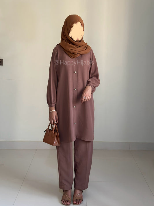 Modest Coord Set- light Brown