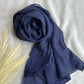 Metallic Sheen Chiffon- Navy Blue