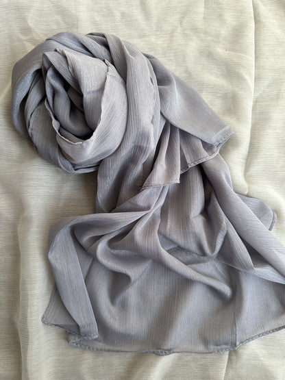 Metallic Sheen Chiffon- Grey