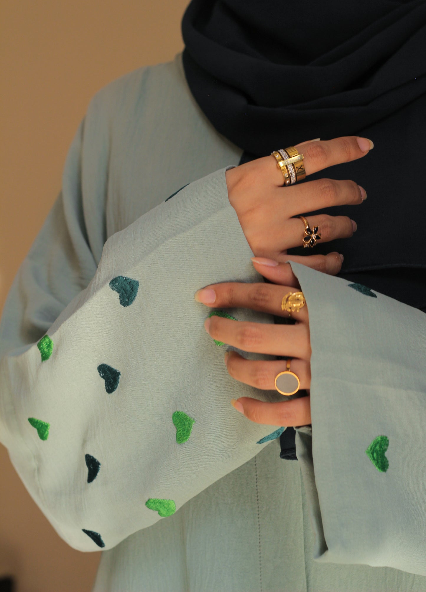 Minty Blossom-Showstopper Hearts Abaya