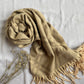 Woolen Pashmina-Criss Cross Print- Oat-Beige