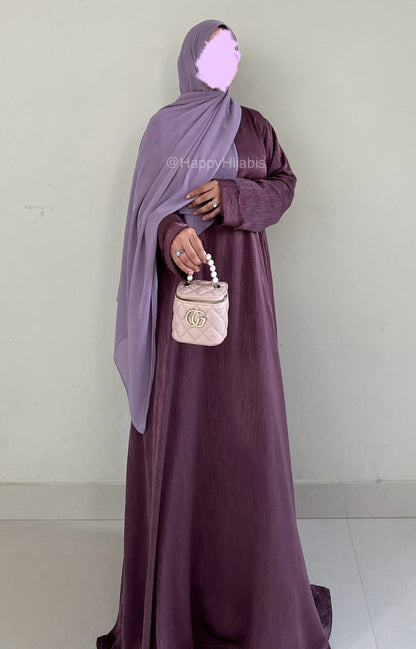 Soft Muave - Self Print Sheen Nida Abaya