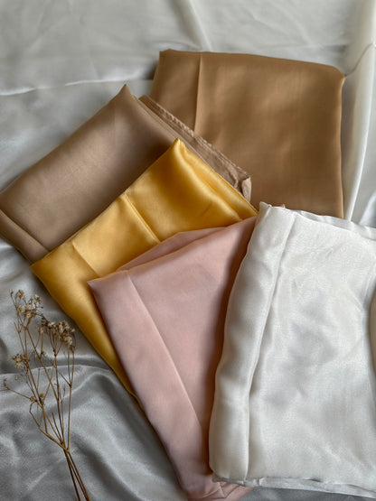 Satan Silk Hijabs- Nude Gold