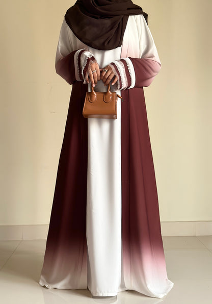 Ombre Coat Abaya- Choco Lava