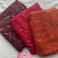 Abstract Silver Foil Hijabs- Maroon