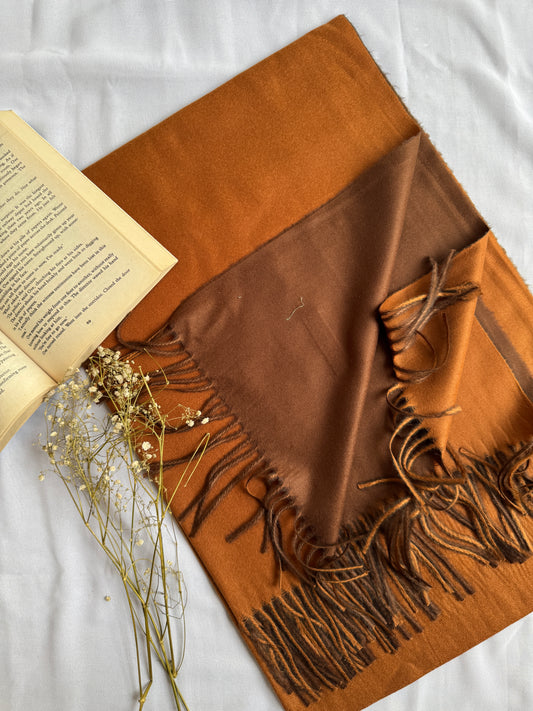 Reversible Woollen Pashmina- Cinnamon+Chocolate