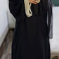 Rida- Pearlescent Luxury Crinkle Nida Abaya- Black