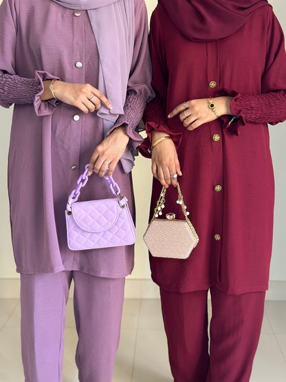 Modest Coord Set- Maroonish Mulberry