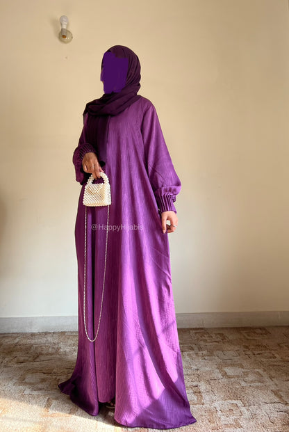 Sensational Violet- Self Print Sheen Nida Abaya