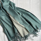 Reversible Woollen Pashmina- Sage Green+Grey