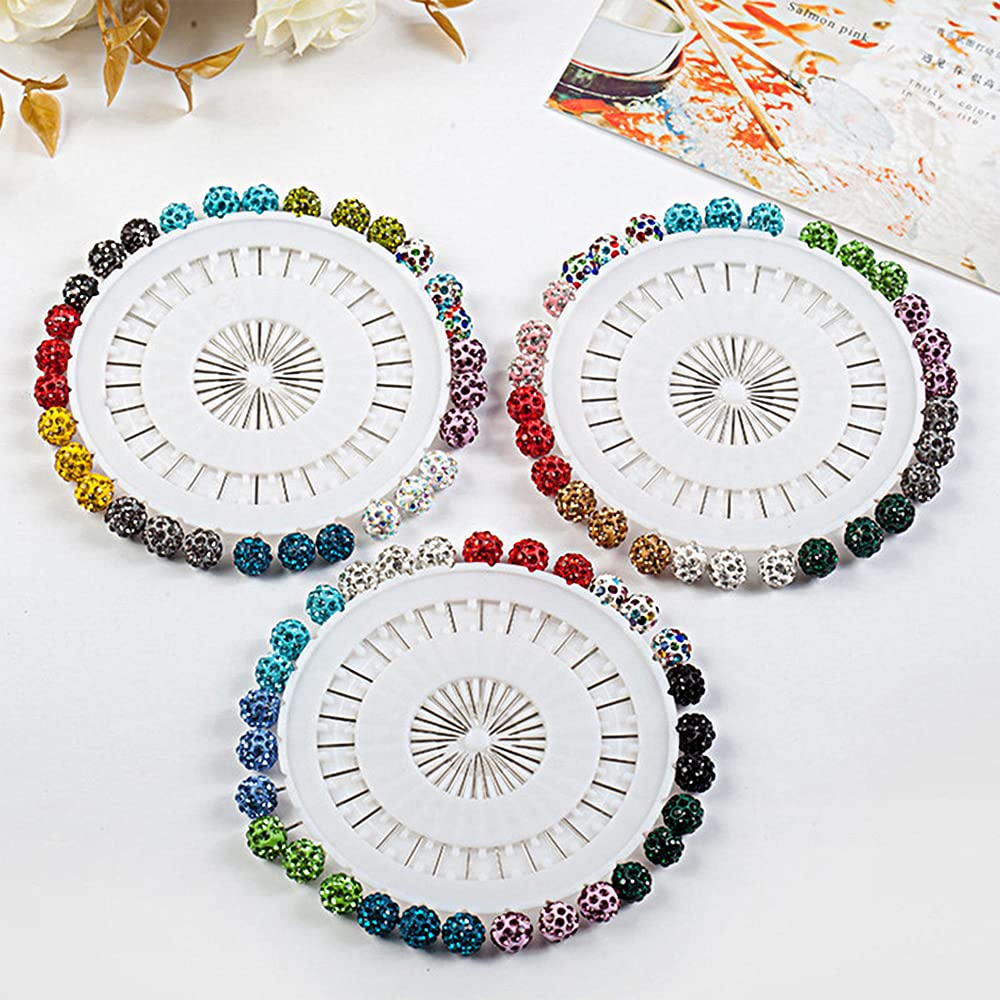 Fancy Stone Studded Pearl Pins Wheel- Multicolored