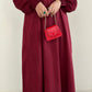 Deep Maroon - Self Print Sheen Nida Abaya