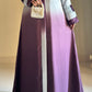 Luxury Ombre Abaya-Brinjal-White