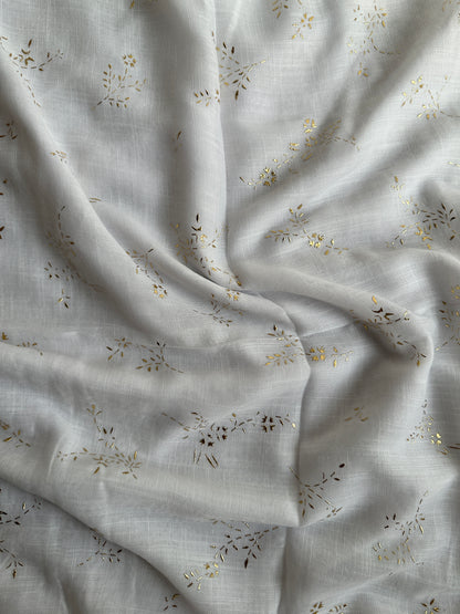 Gold Foil Patterns- Turkish Lawn- White