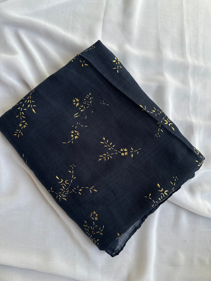 Gold Foil Patterns- Turkish Lawn- Oxford Blue