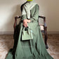 Ayma - Brochia Linen Abaya Dress- Hunter Green