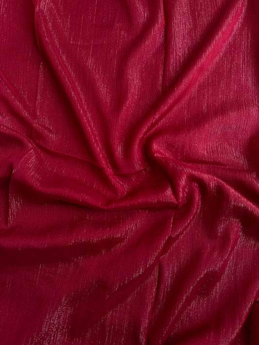 Metallic Sheen Chiffon- Maroon