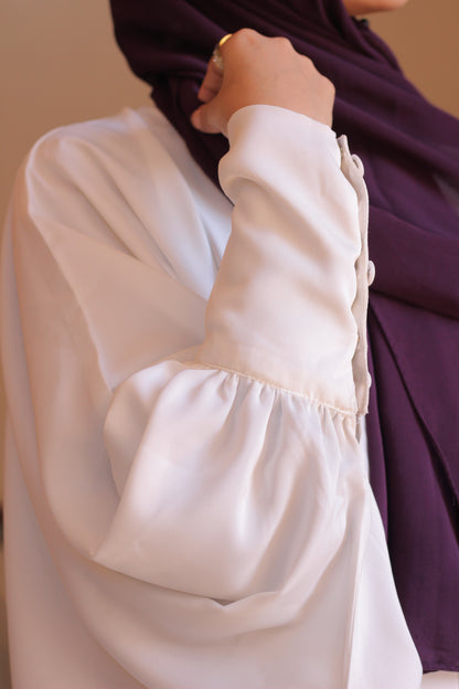 Radiant Swan- White Butterfly Abaya