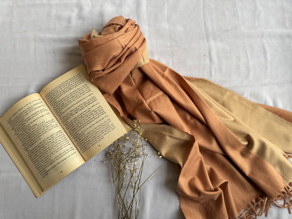 Reversible Woollen Pashmina- Mocha+Nude