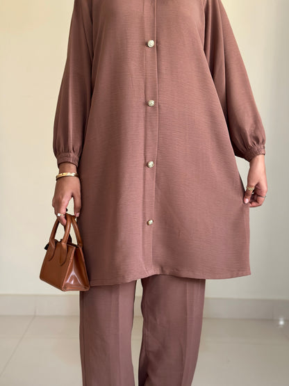 Modest Coord Set- light Brown