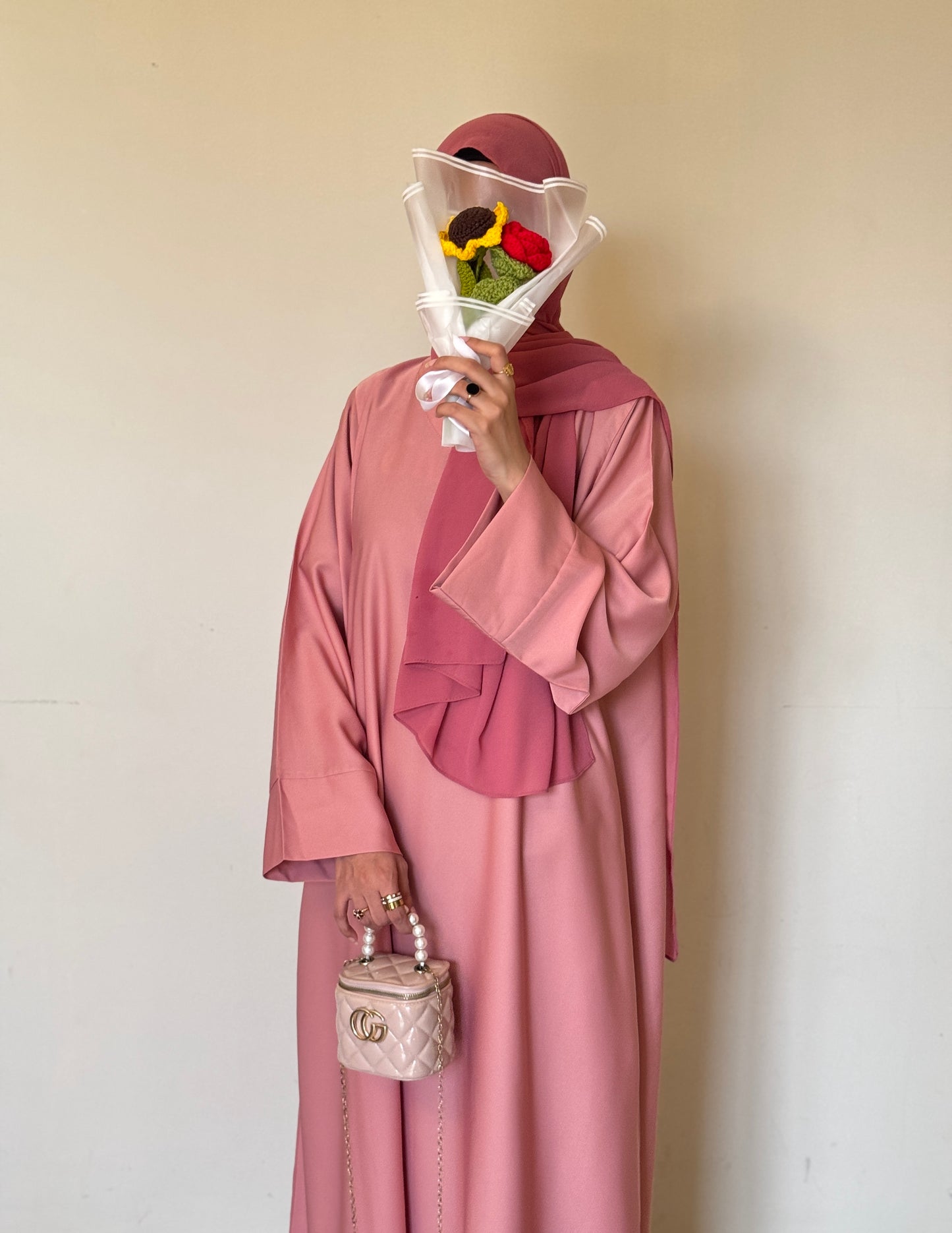 Staple Thobe Abaya- Powder Pink