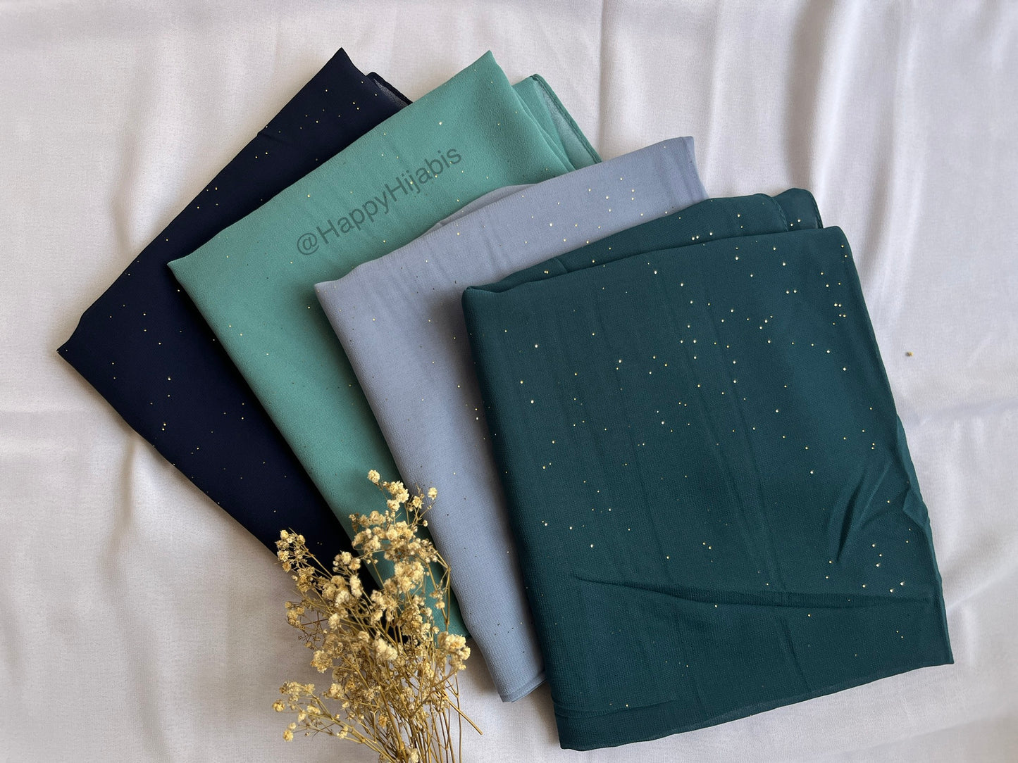 Sparkle Georgette- Pine Green