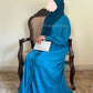 Teal Tales- Self Print Sheen Nida Abaya- Front Open