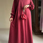 Deep Maroon - Self Print Sheen Nida Abaya