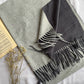 Reversible Woollen Pashmina- Charcoal+Silver