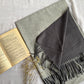 Reversible Woollen Pashmina- Charcoal+Silver