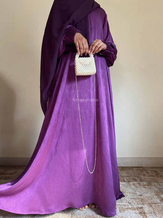 Sensational Violet- Self Print Sheen Nida Abaya