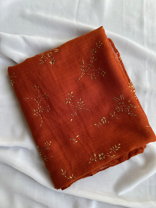 Gold Foil Patterns- Turkish Lawn- Rust