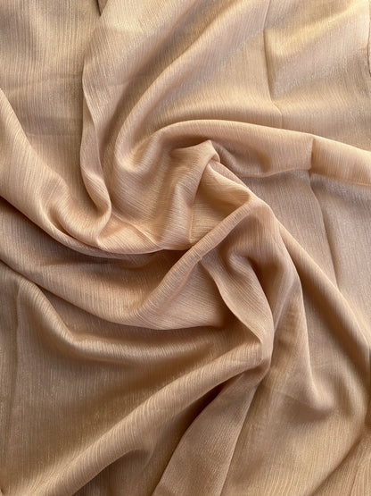 Metallic Sheen Chiffon- Nude Gold