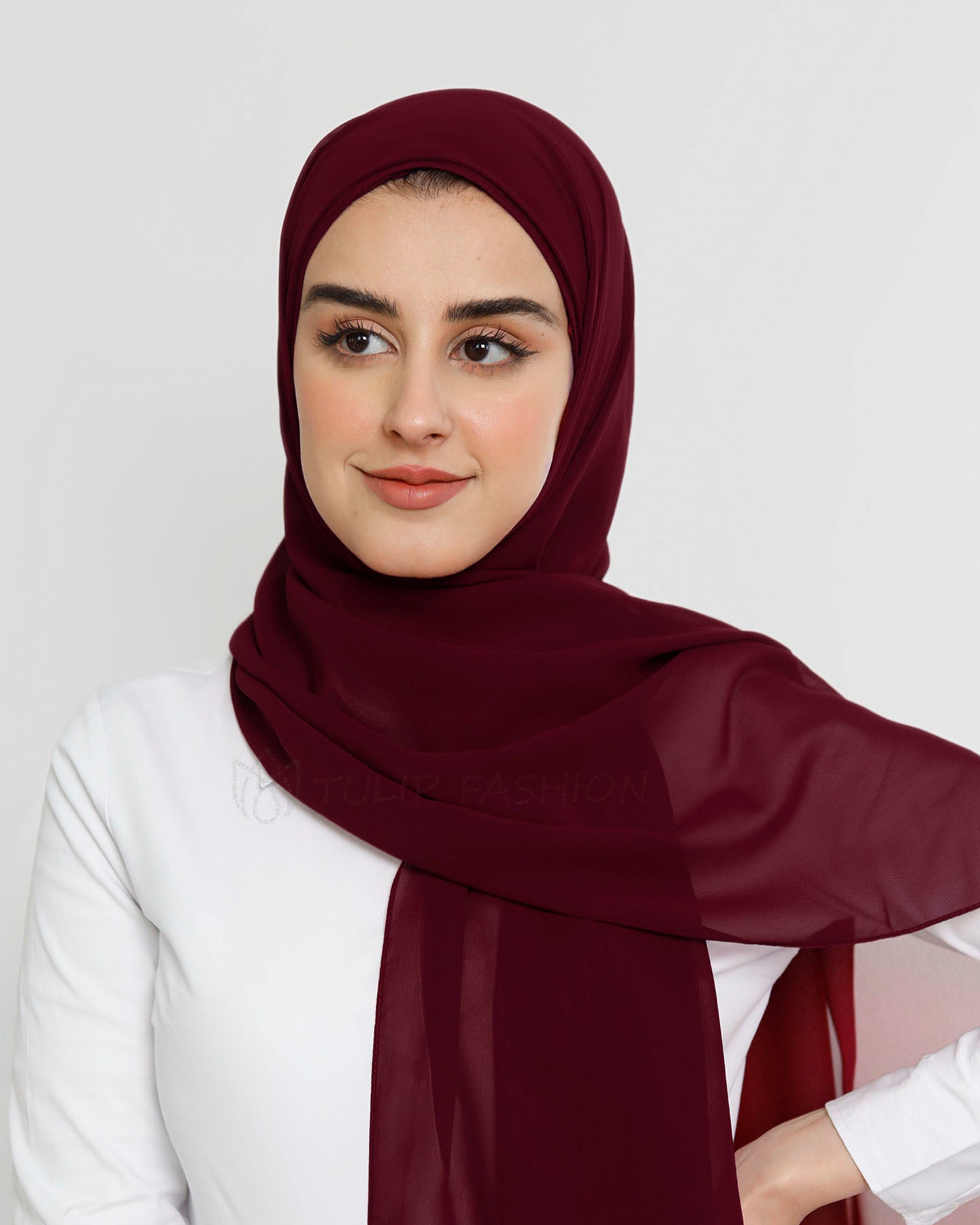 Instant Chiffon Hijab- Maroon