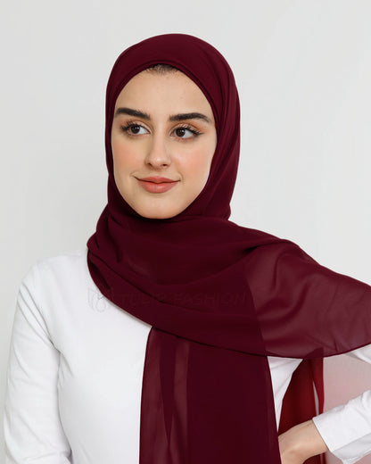 Instant Chiffon Hijab- Maroon