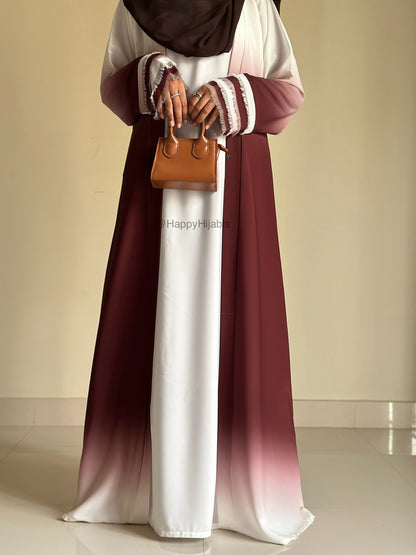 Ombre Coat Abaya- Choco Lava