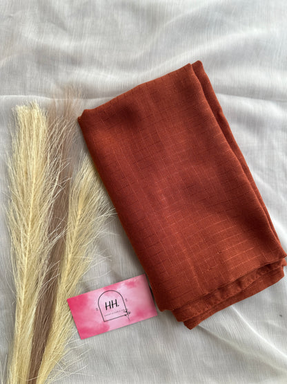 Self Grids- Viscose lawn hijab-Deep Rust