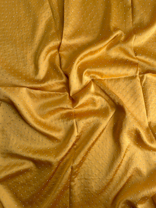 Rhinestones Satan Silk- Mustard Yellow