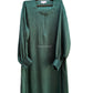 Bottle Green- Self Print Sheen Nida Abaya