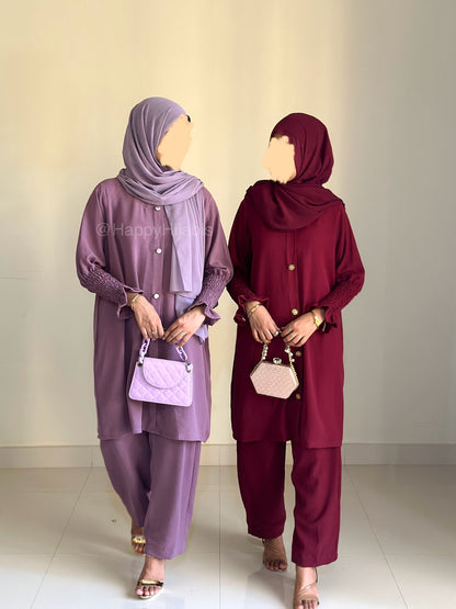 Modest Coord Set- Maroonish Mulberry