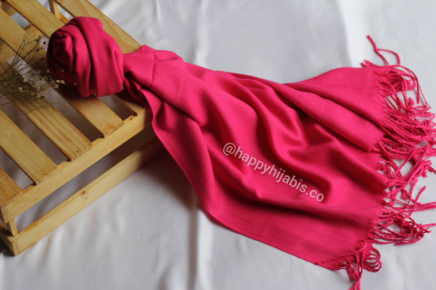 Cashmere Woollen Pashmina- Bright Pink