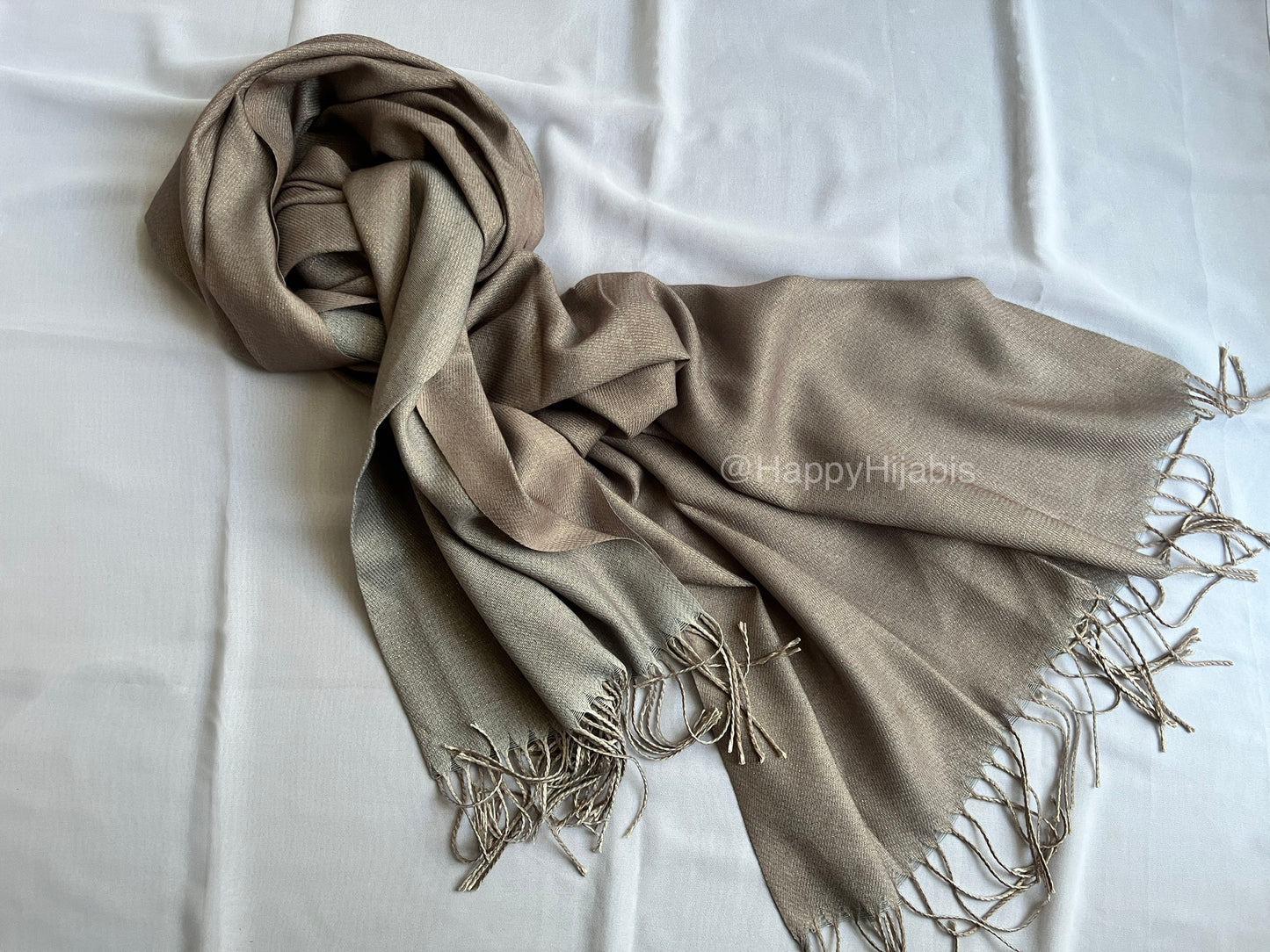 Reversible Moonlight Pashmina- Brown+Ice