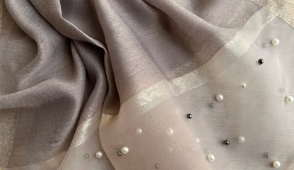 Pearl Organza-Espresso- Luxury Hijabs