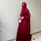 Deep Maroon - Self Print Sheen Nida Abaya