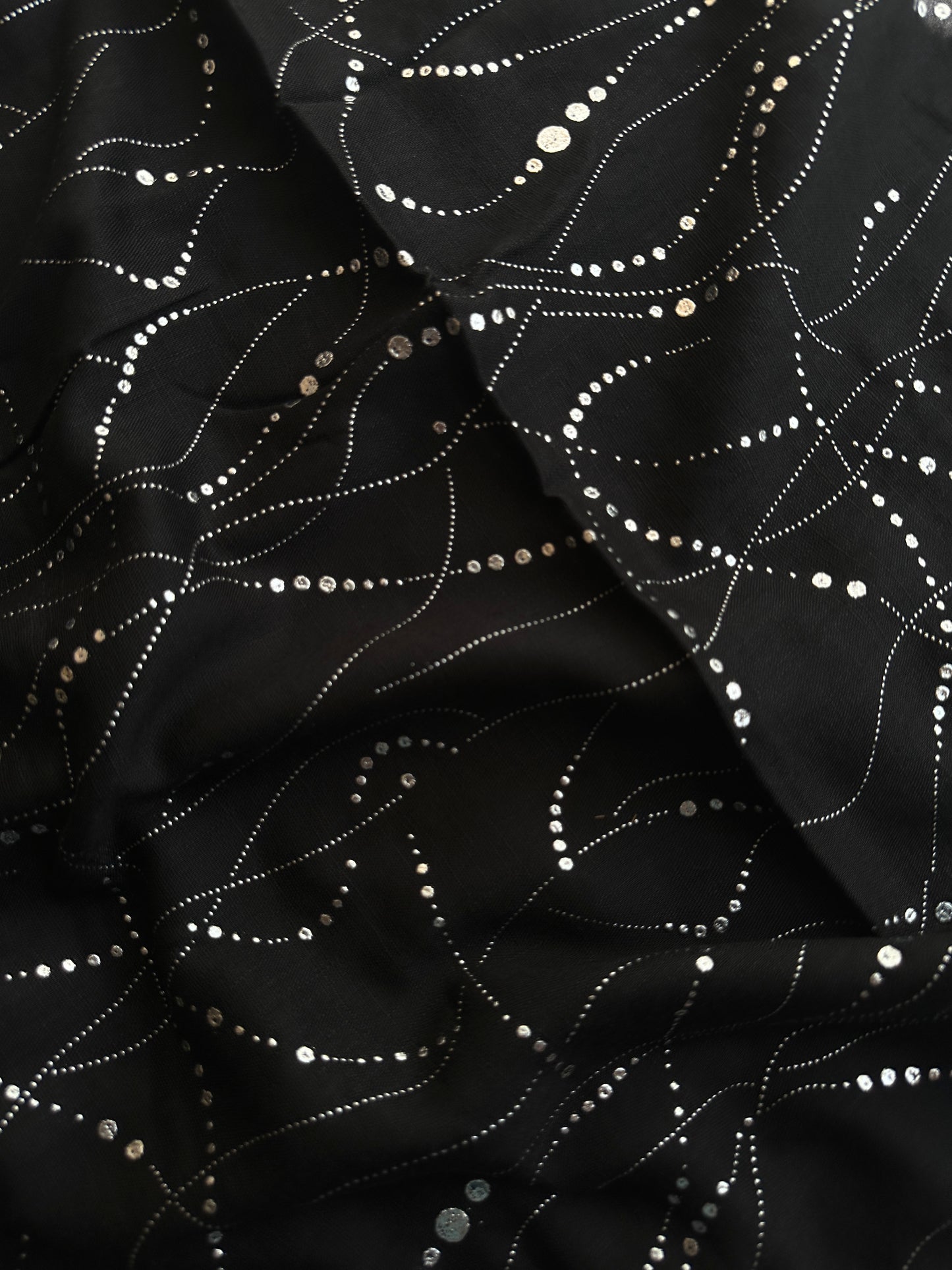 Abstract Silver Foil Hijabs- Black