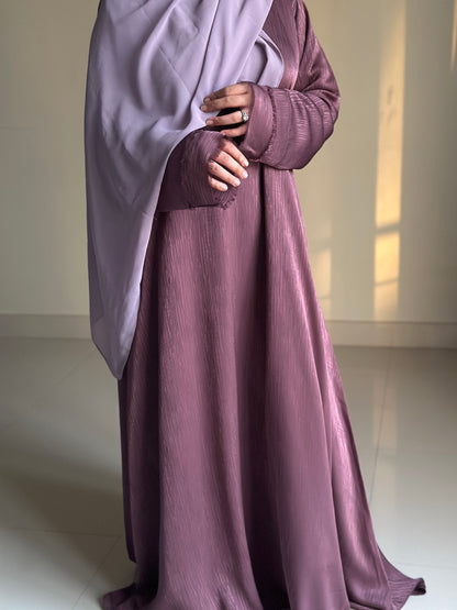 Soft Muave - Self Print Sheen Nida Abaya