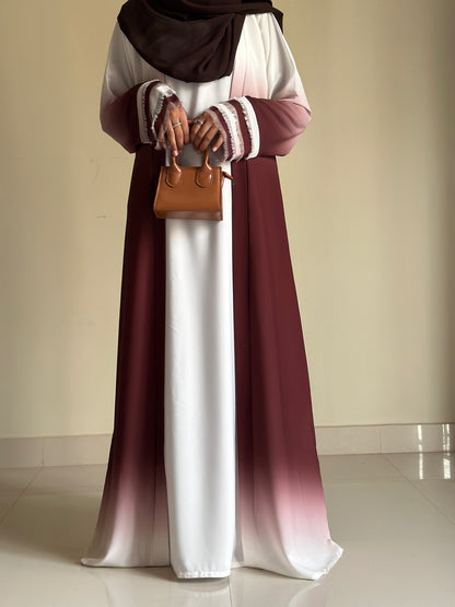 Ombre Coat Abaya- Choco Lava